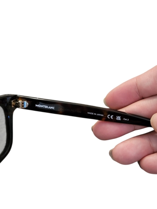 Montblanc Tortoiseshell Brown Rectangle Sunglasses